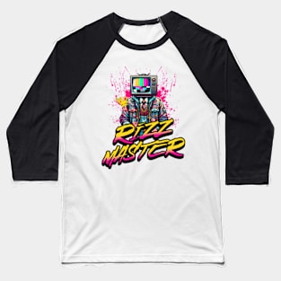 Rizz Master Streetwise Slang - Retro TV Vintage Statement Novelty Graphic Tee T-Shirt Baseball T-Shirt